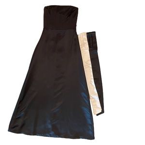 White House Black Market black strapless gown